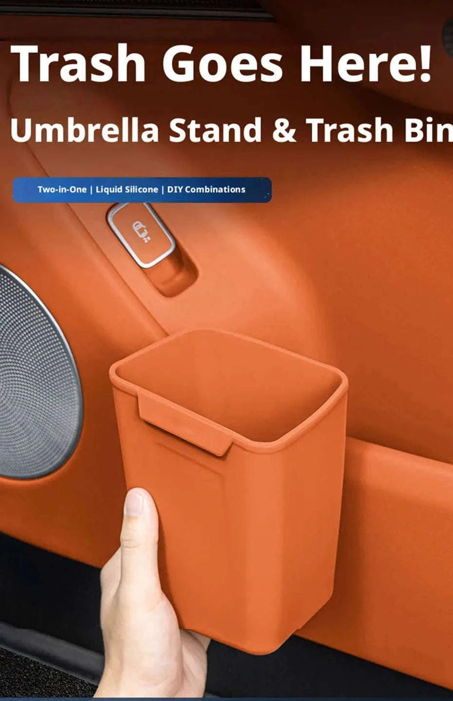 Universal Car Door Storage Box Waterproof Silicone Organizer-Brown 1Pc Right