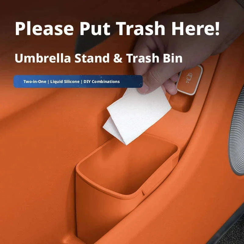 Universal Car Door Storage Box Waterproof Silicone Organizer-Brown 1Pc Right