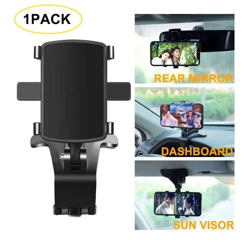 Universal Car Phone Holder for Dashboard, Mirror, and Visor-1pc phone holder