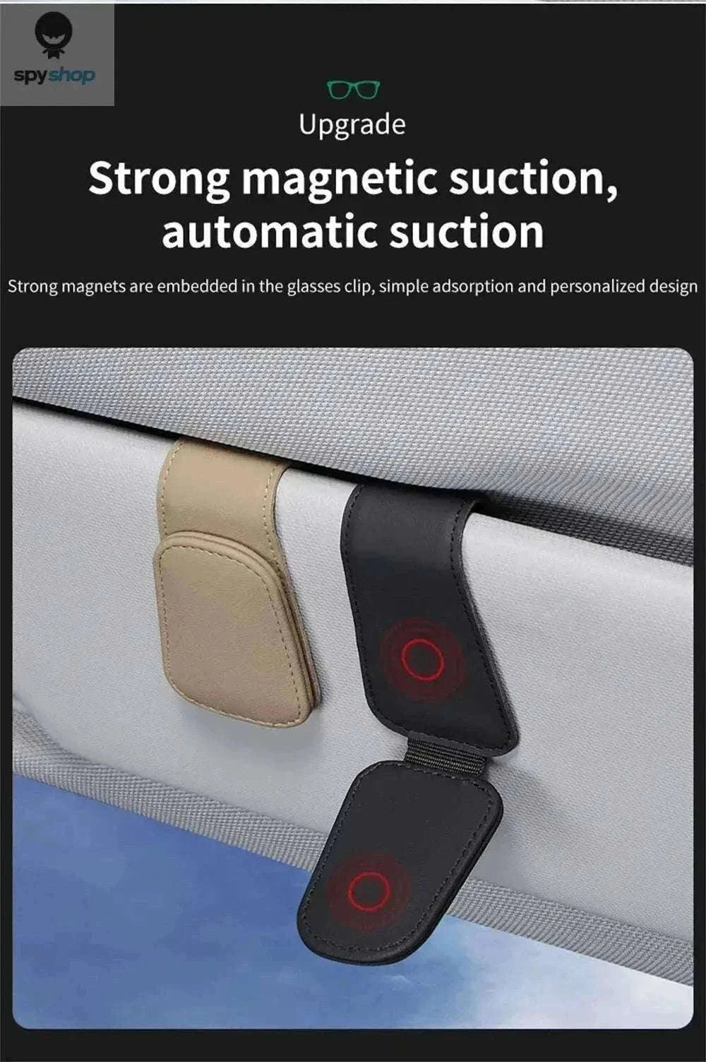 Universal Car Sun Visor Glasses Holder for Easy Access-Carbon black B