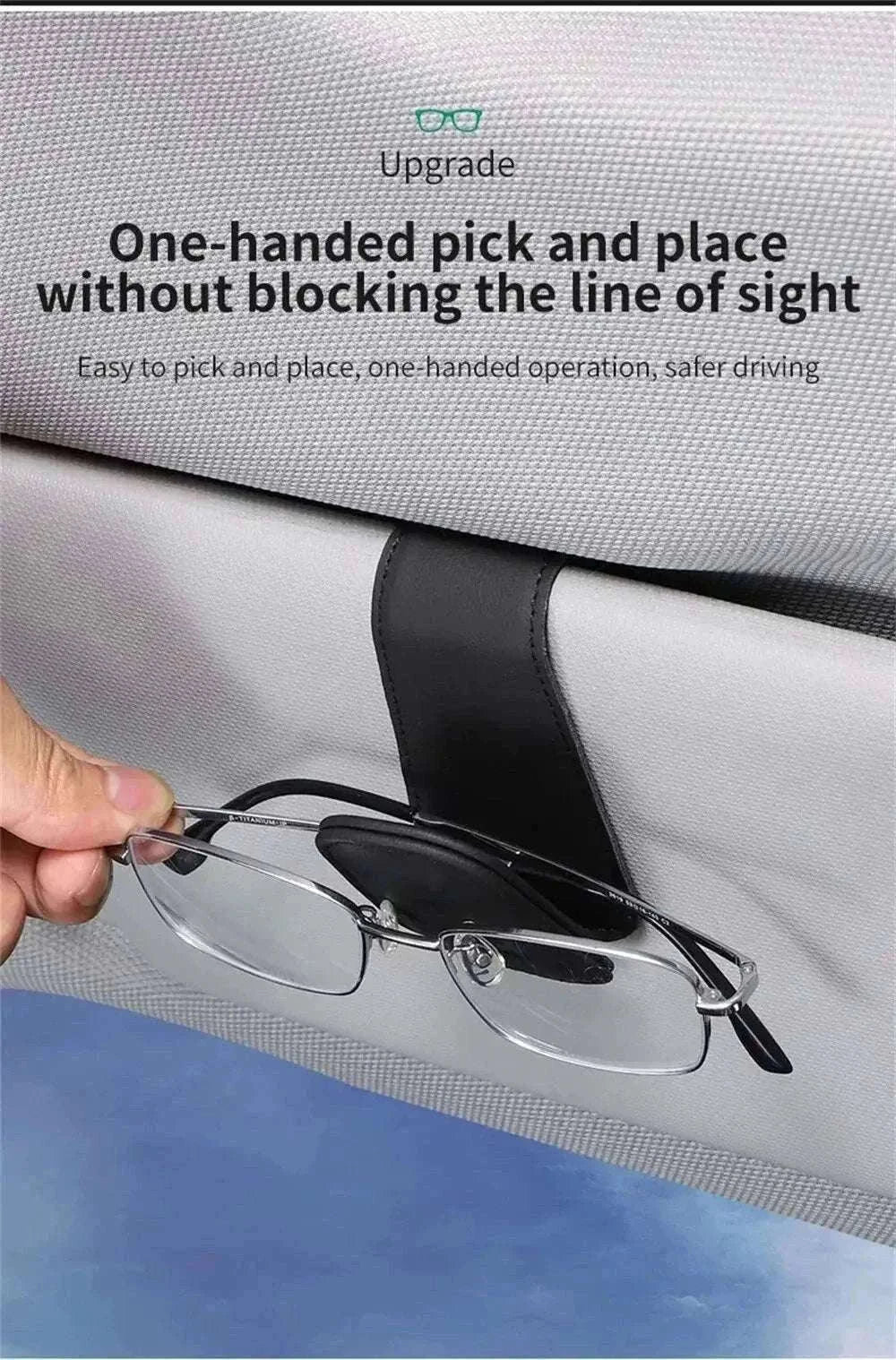 Universal Car Sun Visor Glasses Holder for Easy Access-Carbon black B