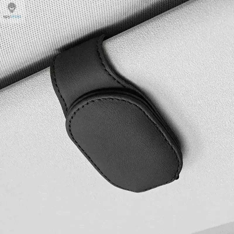 Universal Car Sun Visor Glasses Holder for Easy Access-Carbon black B