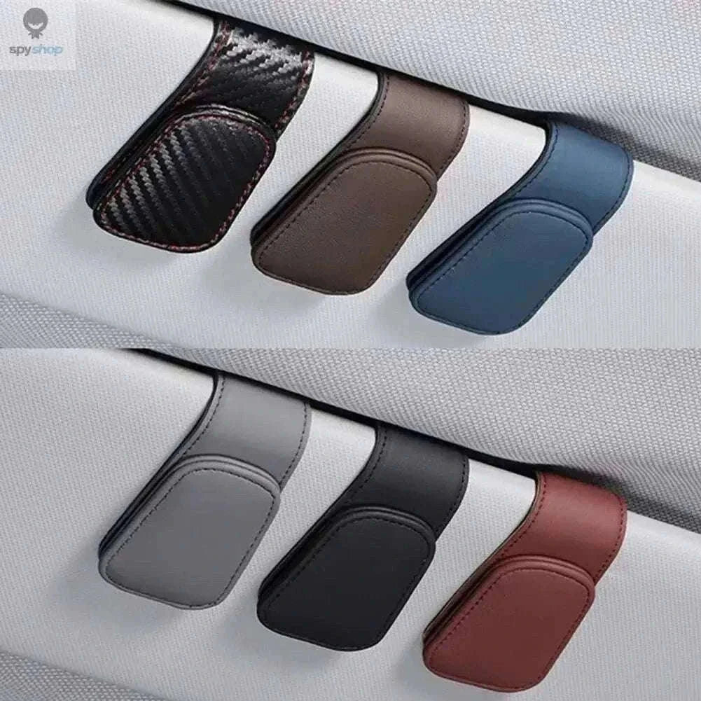 Universal Car Sun Visor Glasses Holder for Easy Access-Carbon black B