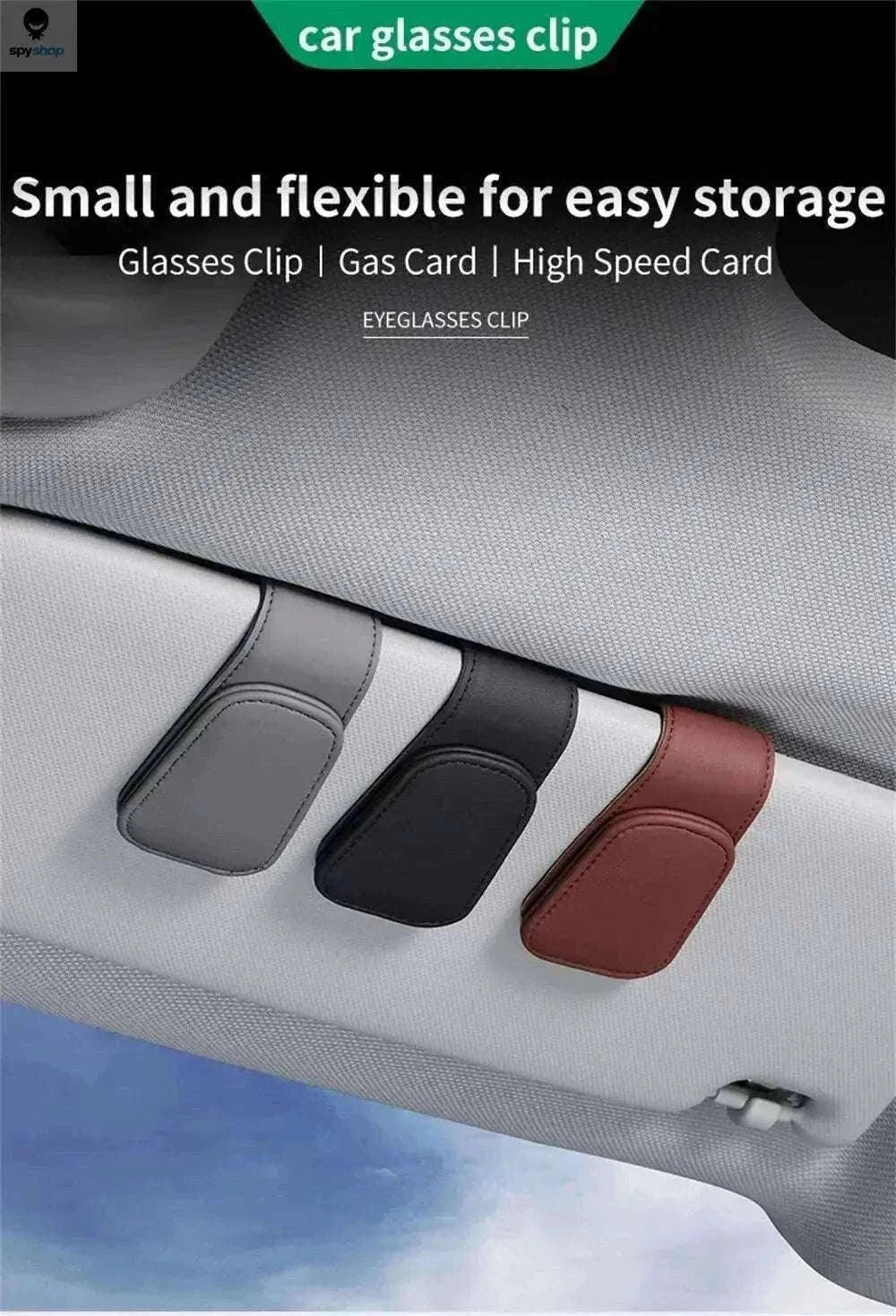 Universal Car Sun Visor Glasses Holder for Easy Access-Carbon black B