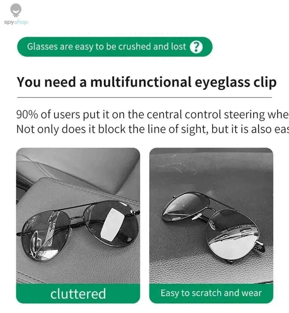 Universal Car Sun Visor Glasses Holder for Easy Access-Carbon black B