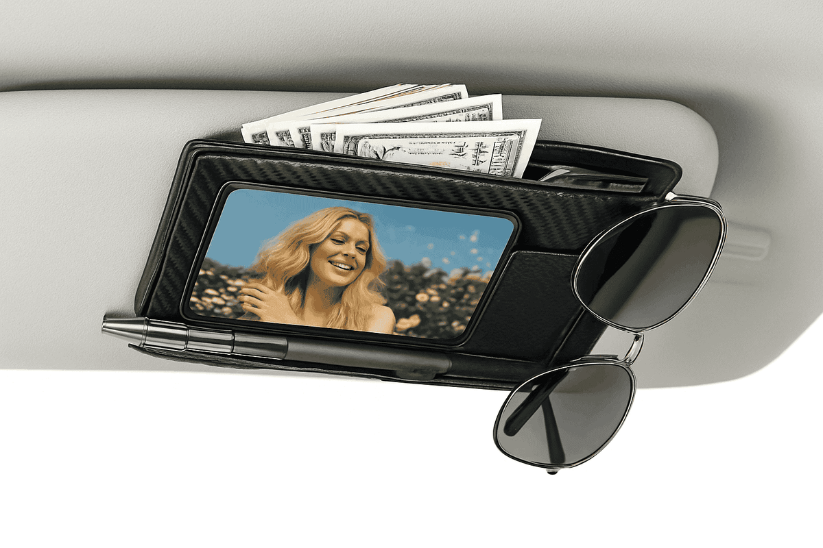 Universal Car Sun Visor Organizer Clip-Beige