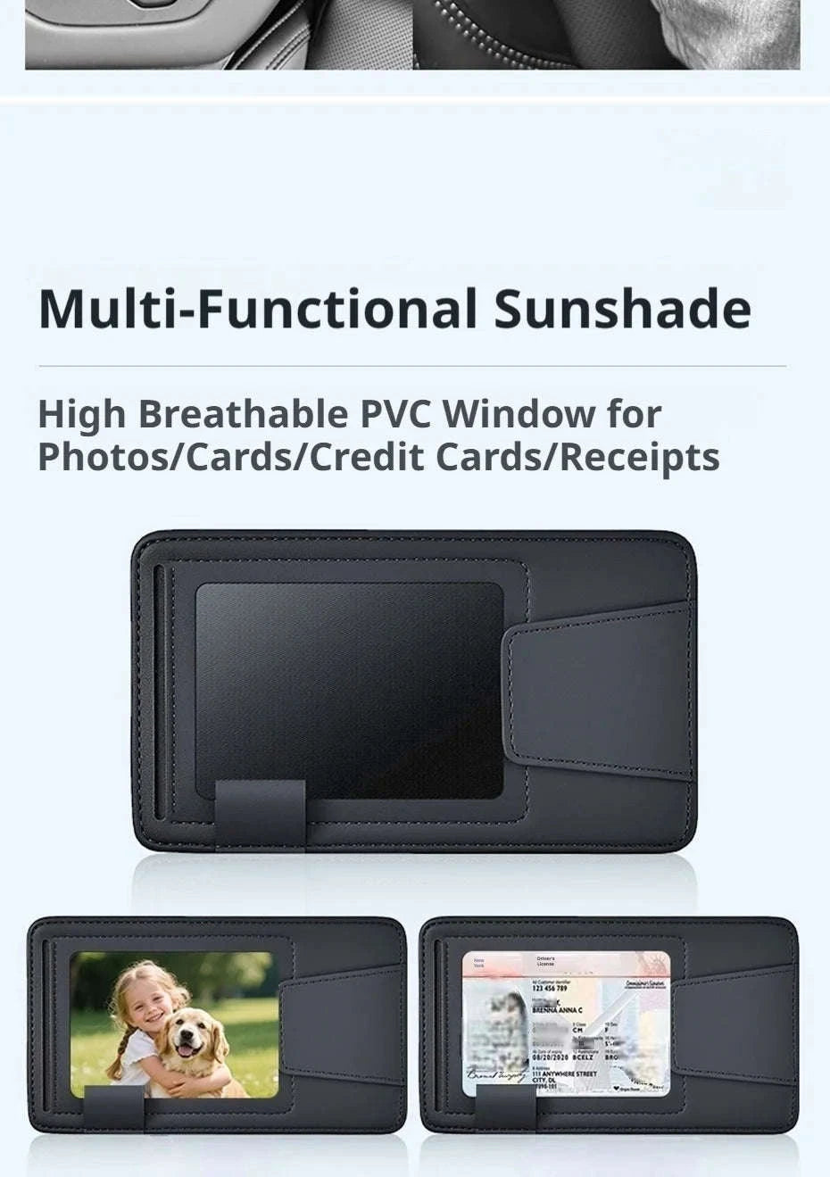 Universal Car Sun Visor Organizer Clip-Beige