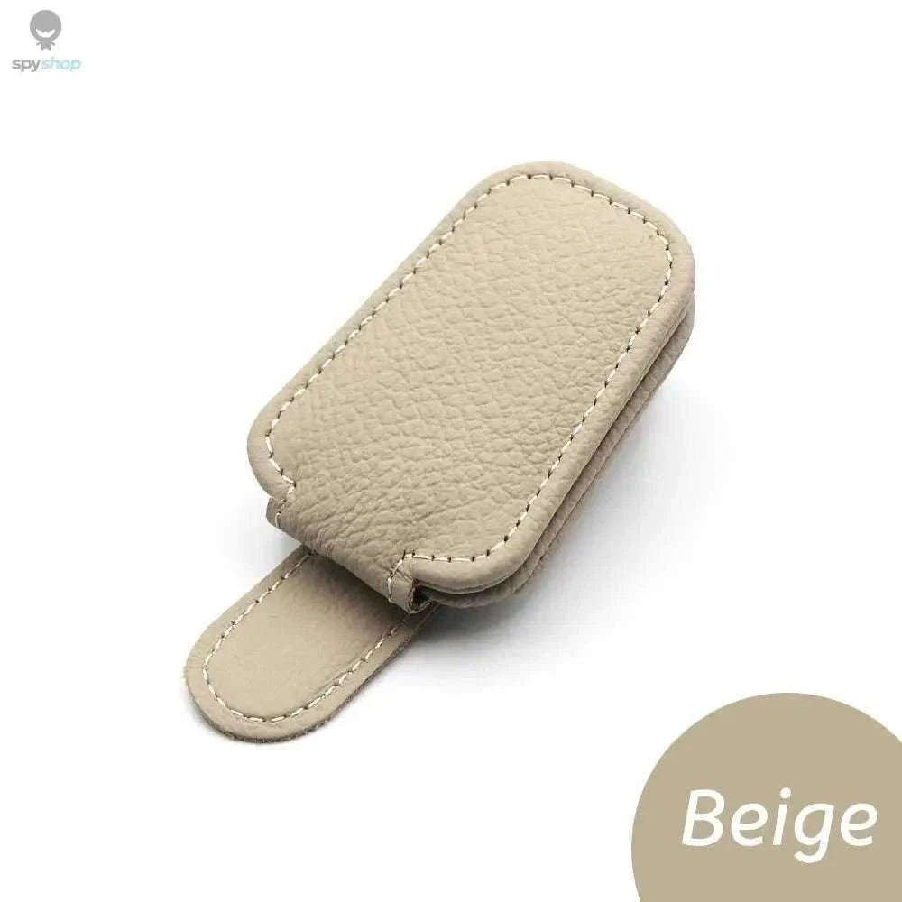 Universal Car Sunglasses Clip Organizer for Visor Storage-Beige