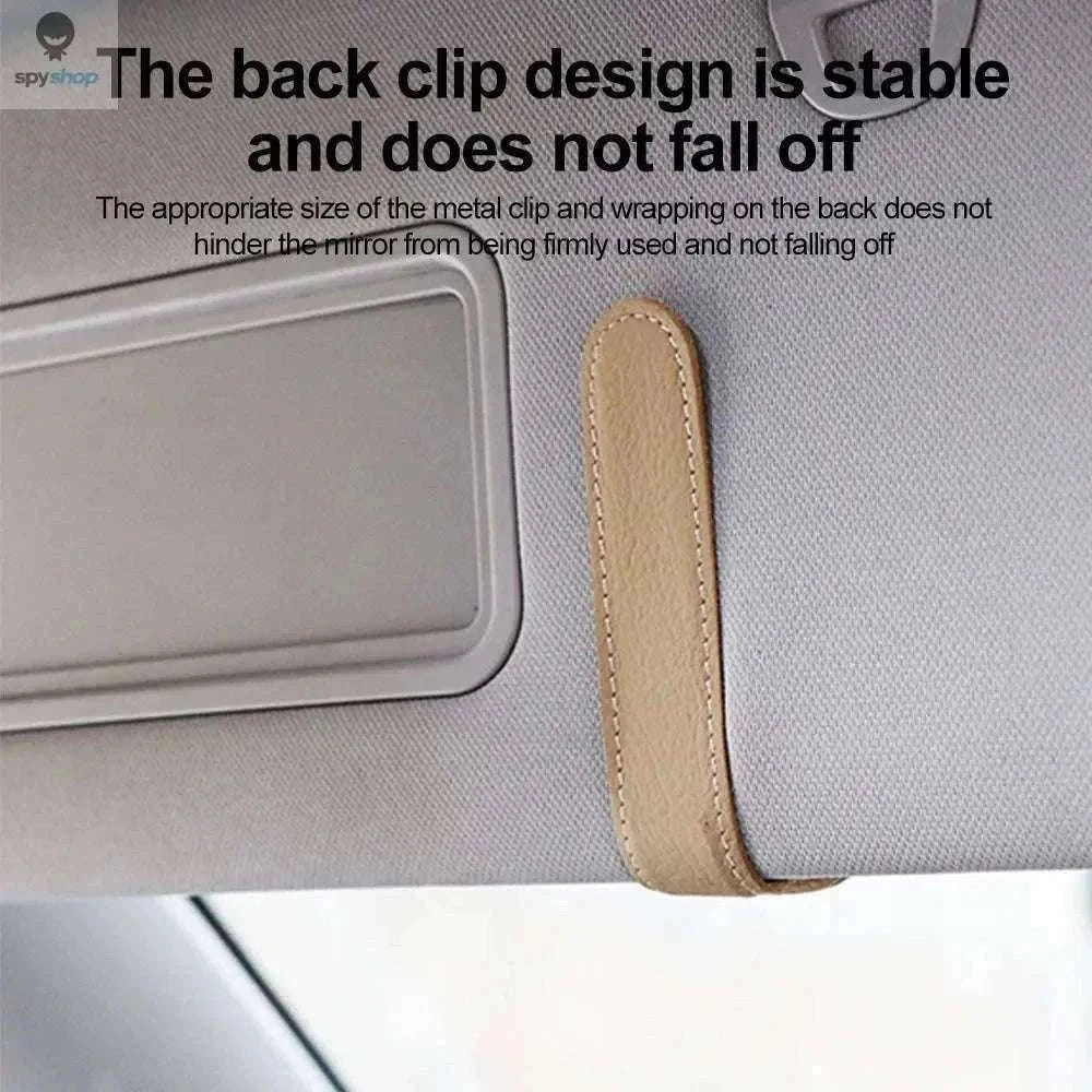 Universal Car Sunglasses Clip Organizer for Visor Storage-Beige