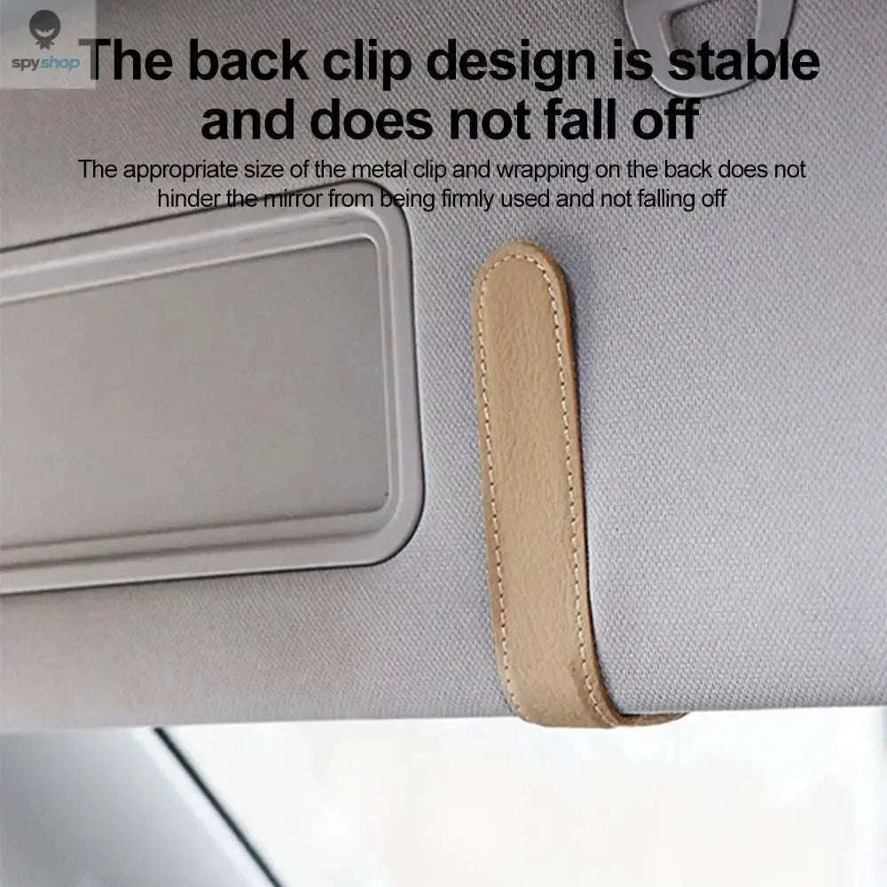 Universal Car Sunglasses Clip & Organizer – Slim Visor Storage for Glasses, Cards and Pens-Beige