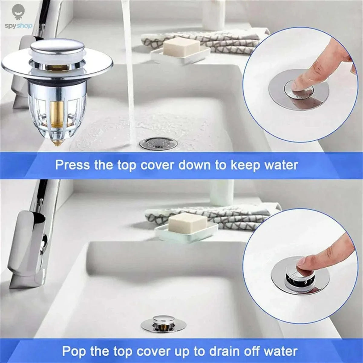 Universal Chrome Sink Filter Hair Catcher – Pop‑Up Stopper for Cleaner Drains-GLS / 1pc