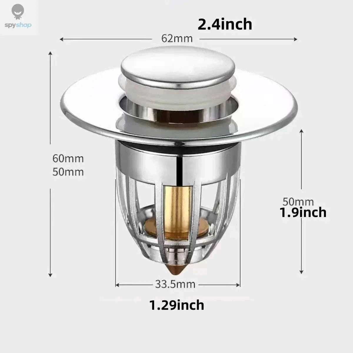 Universal Chrome Sink Hair Catcher Pop-Up Stopper for Cleaner Drains-GLS / 1pc