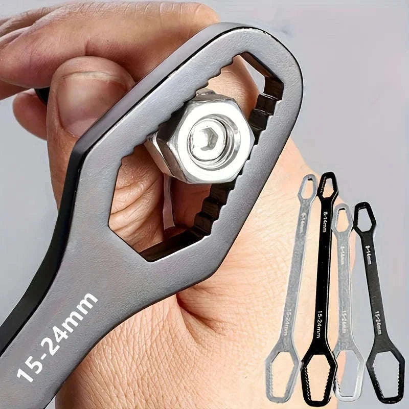 Universal Double Ended Wrench for Fast, Easy Repairs-Black