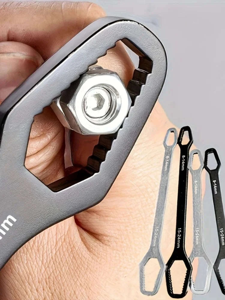 Universal Double Ended Wrench for Fast, Easy Repairs-Black