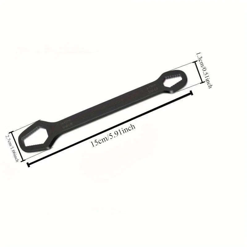 Universal Double Ended Wrench for Fast, Easy Repairs-Black
