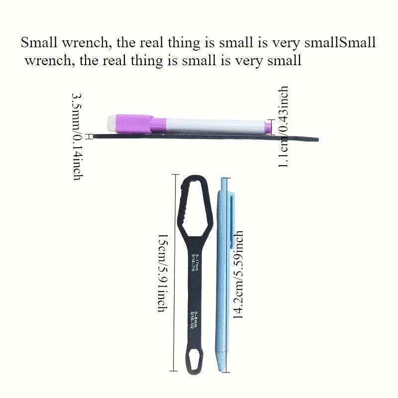 Universal Double Ended Wrench for Fast, Easy Repairs-Black