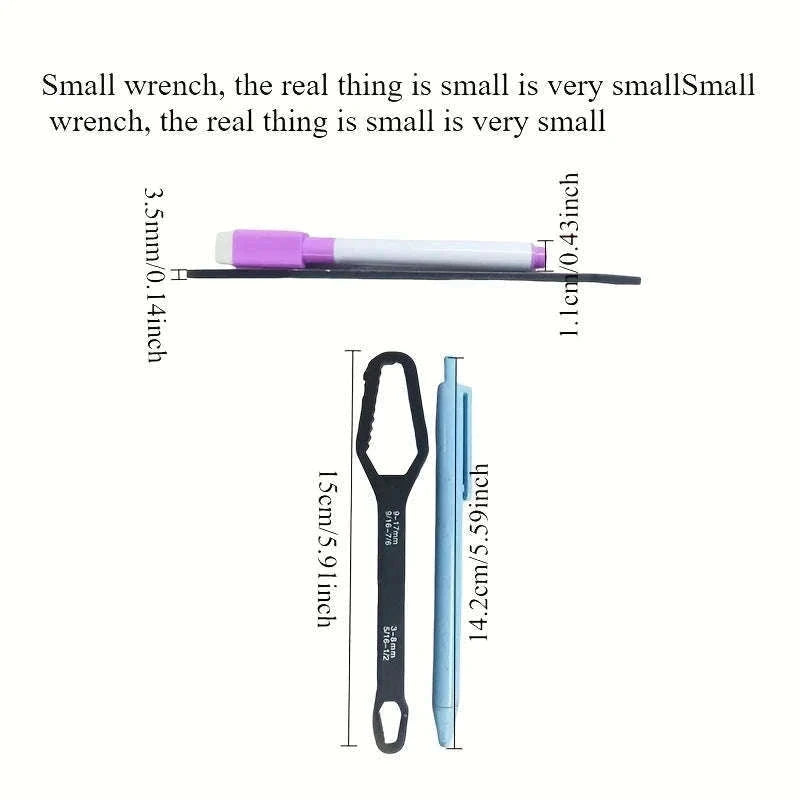 Universal Double Ended Wrench for Fast, Easy Repairs-Black
