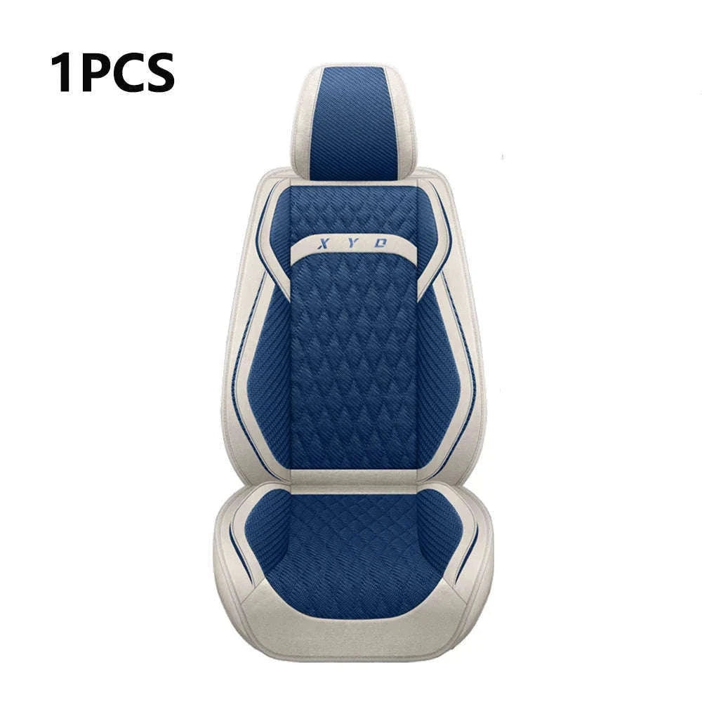 Universal Flax Car Seat Covers for All-Season Comfort-Beige Wine Red