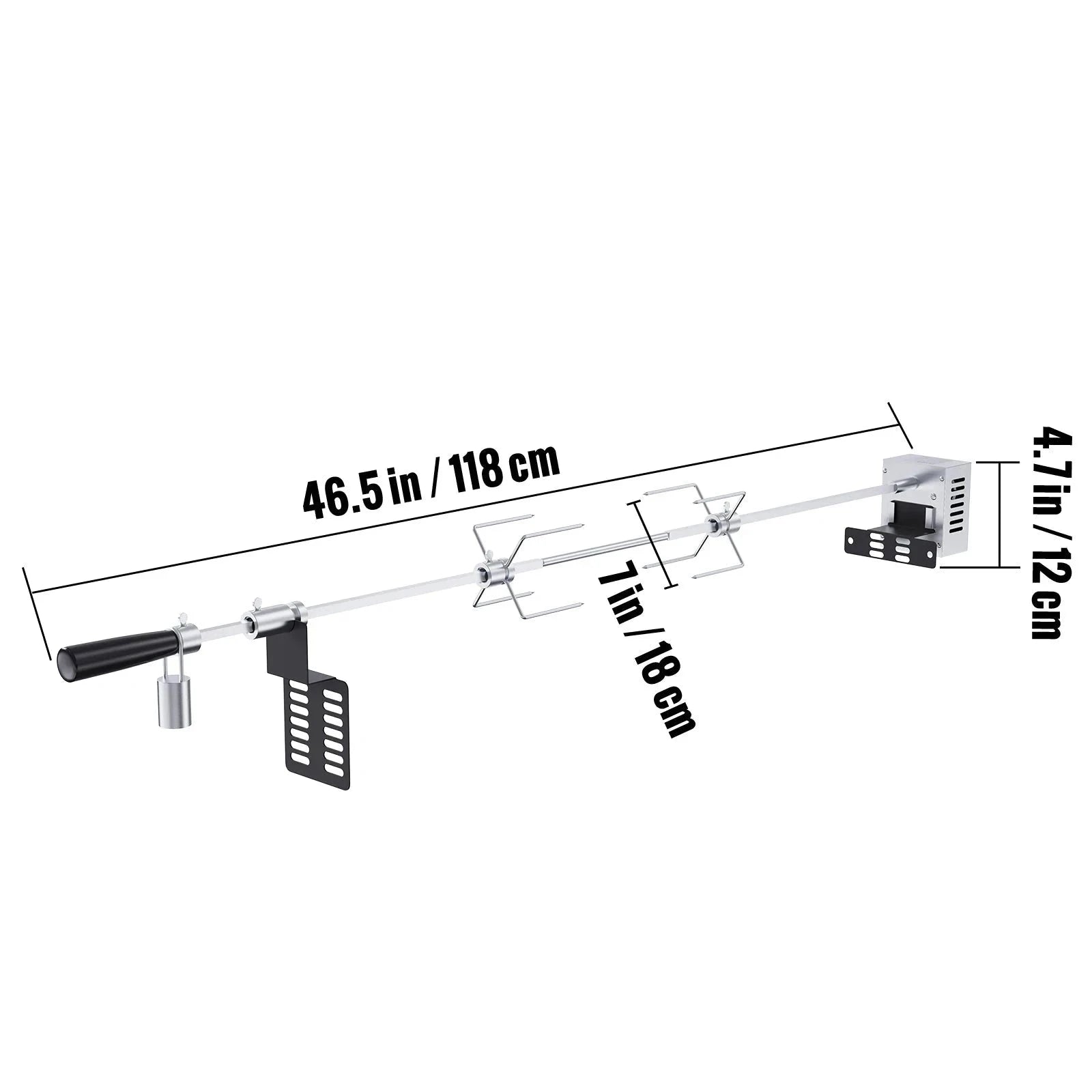 Universal Grill Rotisserie Kit 39-56 Inch Stainless Steel BBQ Kit-22 in / Poland