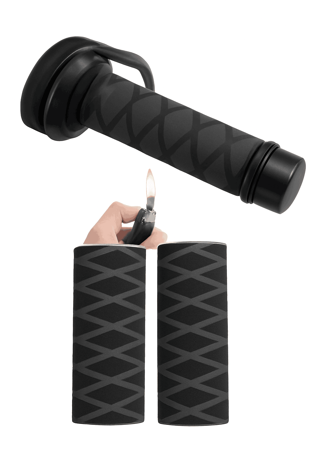 Universal Heat Shrink Motorcycle Grip Covers for Better Control-Brake-Black
