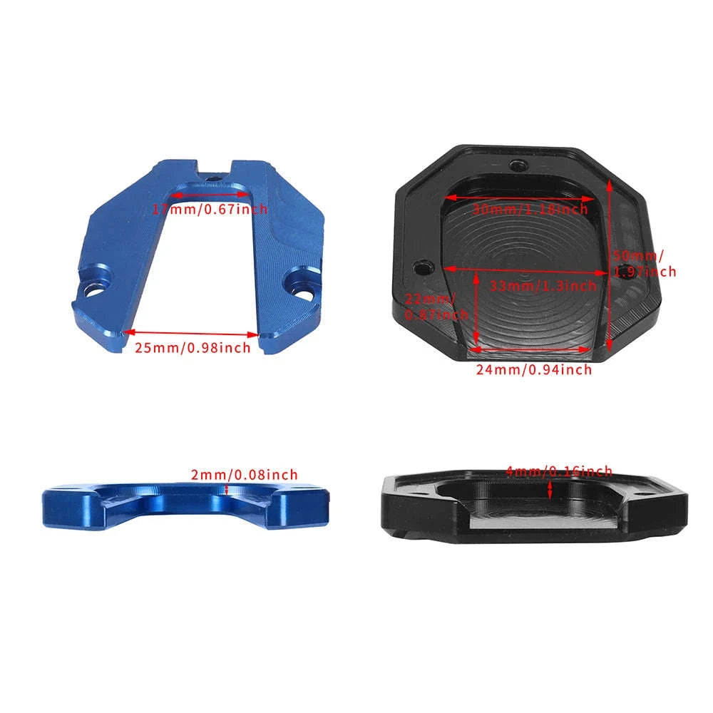 Universal Kickstand Extension Pad for Motorcycles & Scooters-blue