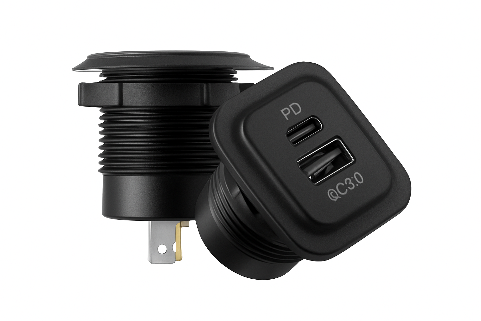 Универсално зарядно за мотоциклет и автомобил с LED светлина, USB TYPE-C зарядно, захранващ контакт, водоустойчива цигарена запалка за автомобил, камион, АТВ и лодка.