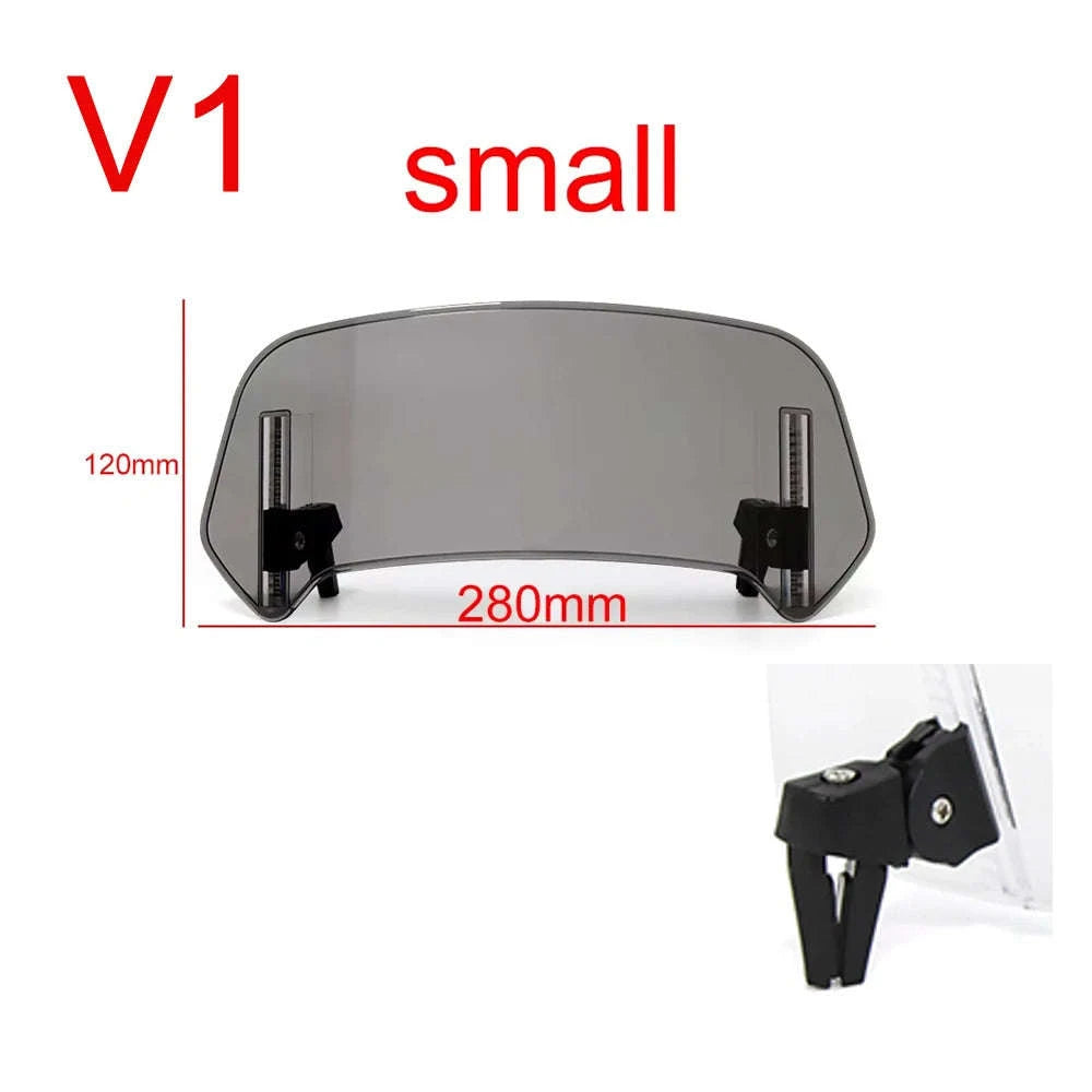 Universal Motorcycle Windshield Extension Adjustable Deflector-V2 Medium Clear
