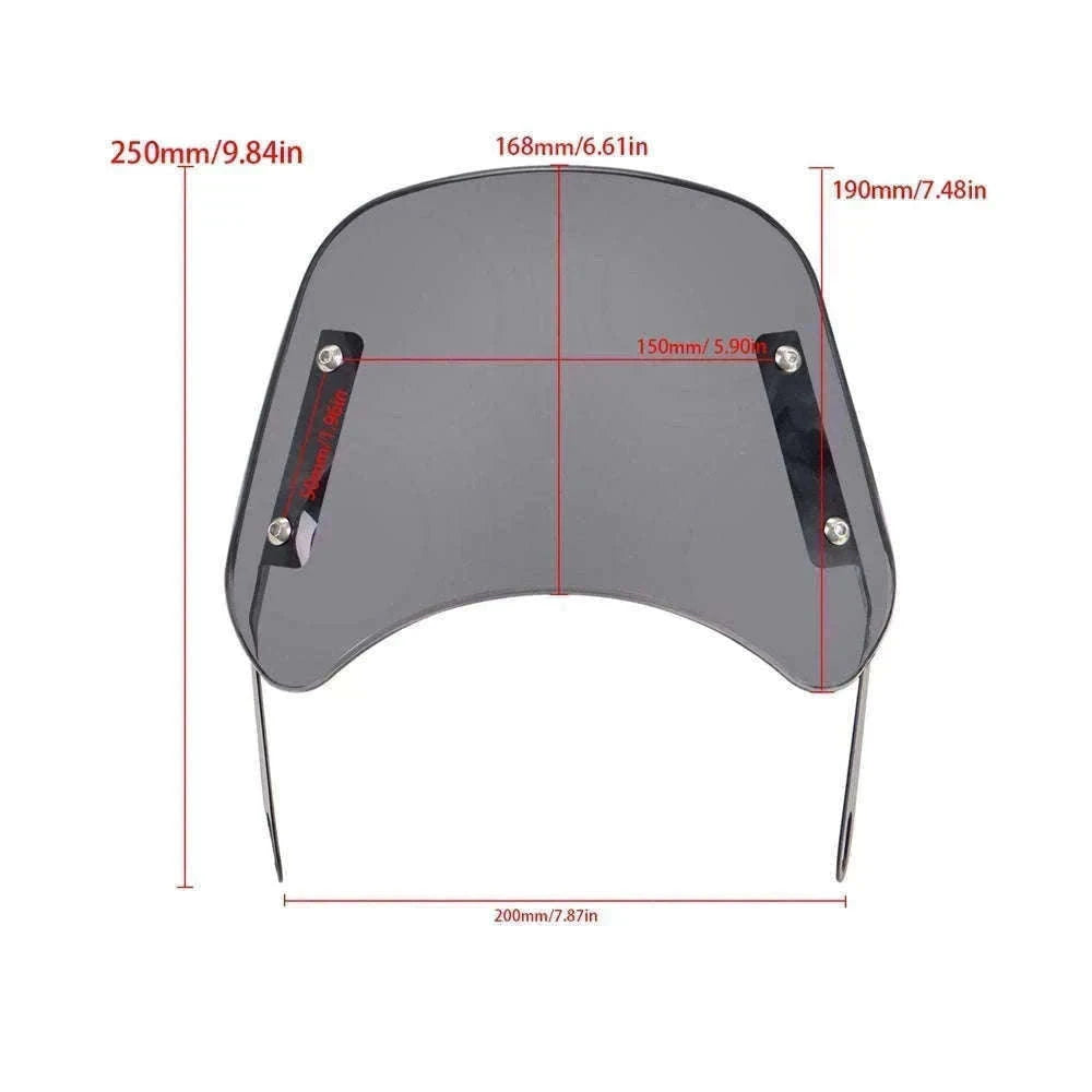 Universal Motorcycle Windshield Wind Deflector-black