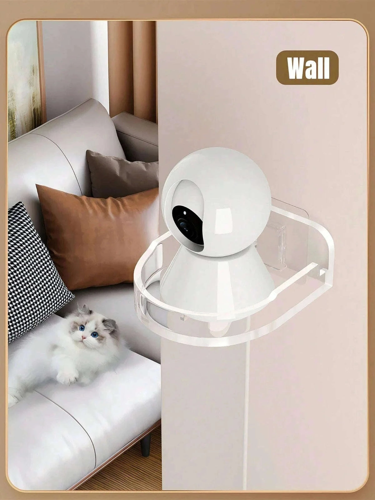 Universal Non-Drilling Wall Mount for CCTV Camera-B White