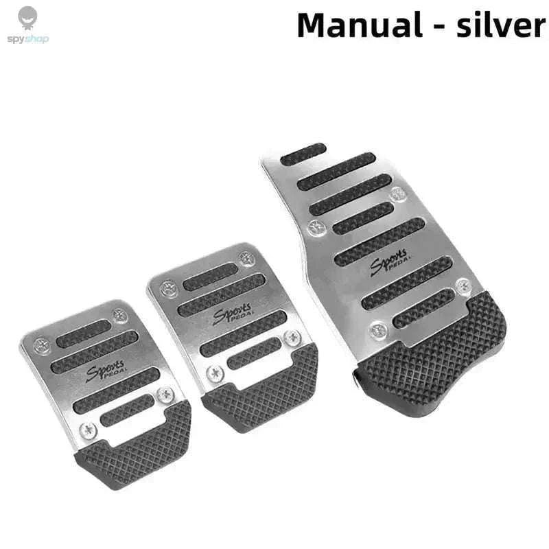 Universal Non-Slip Aluminum Pedal Covers for Manual Cars-Manual-Red