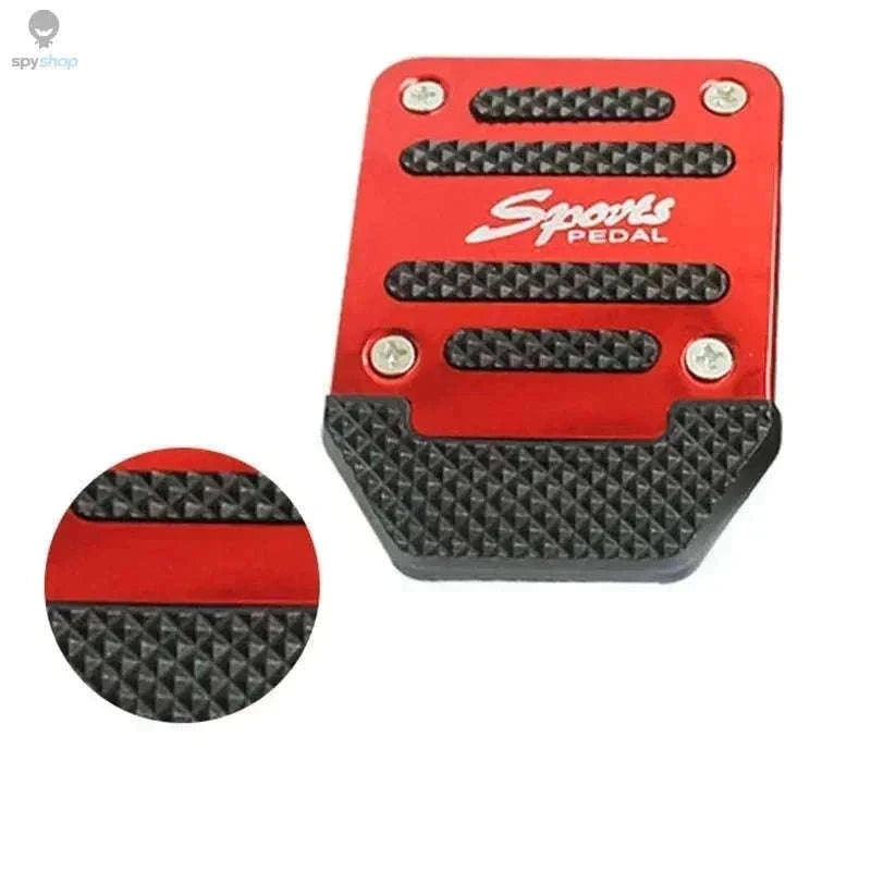 Universal Non-Slip Aluminum Pedal Covers for Manual Cars-Manual-Red