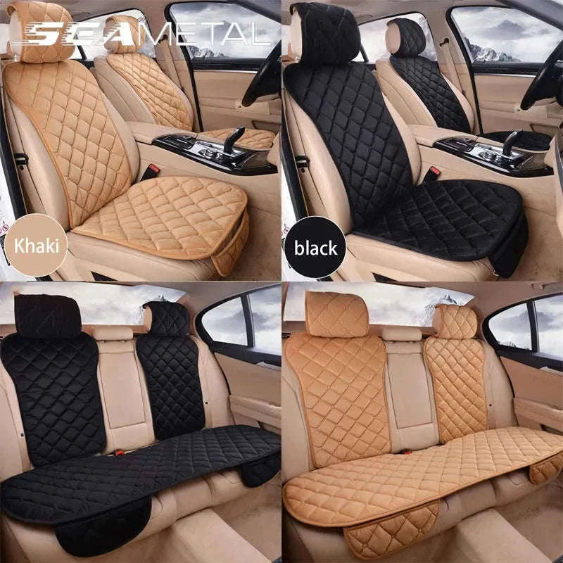 Universal Plush Car Seat Covers Set-Front Gray 1pc