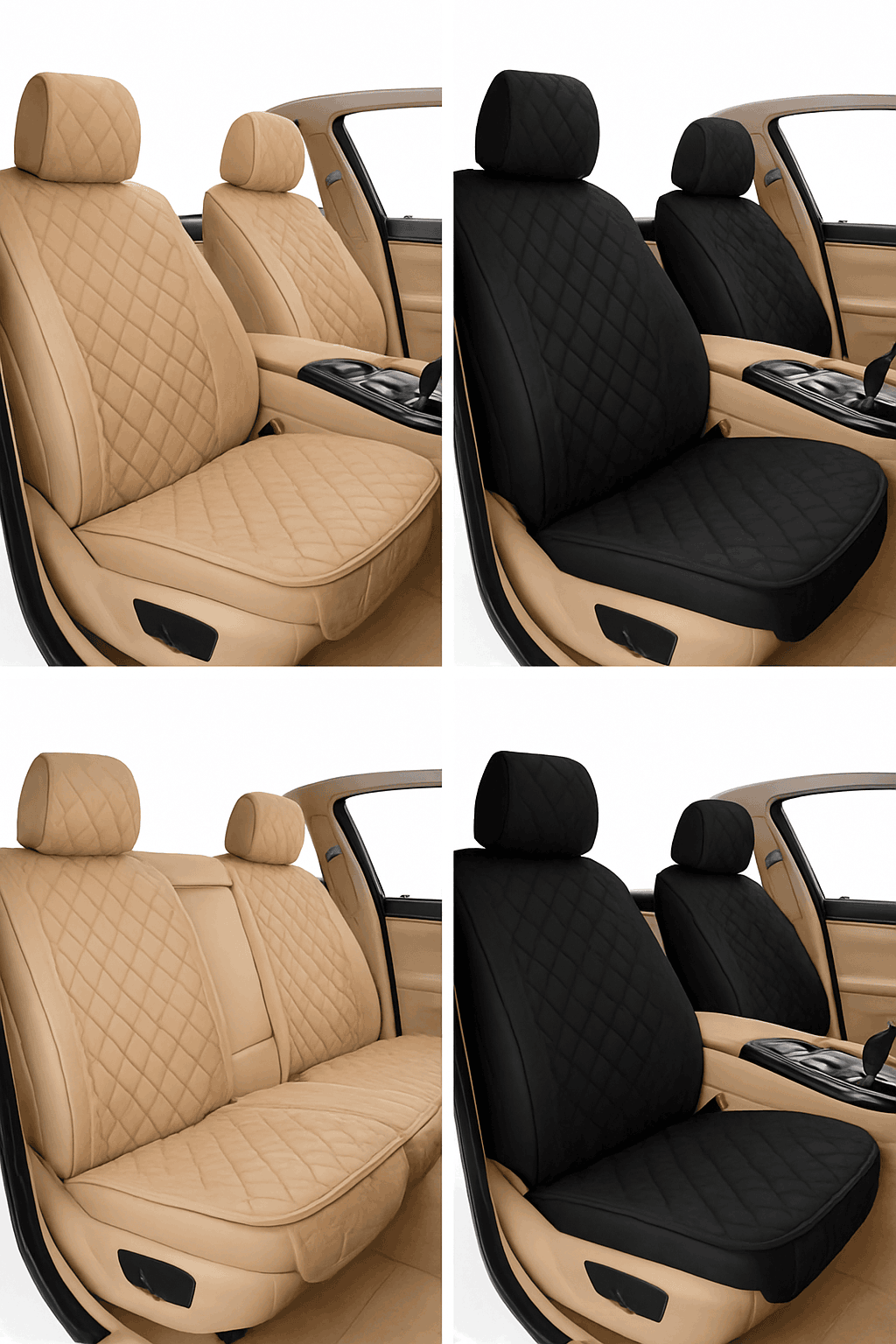 Universal Plush Car Seat Covers Set-Front Gray 1pc