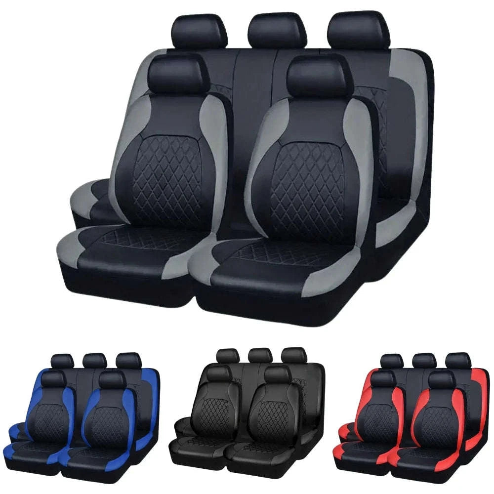 Universal PU Car Seat Covers Set-full set / United States