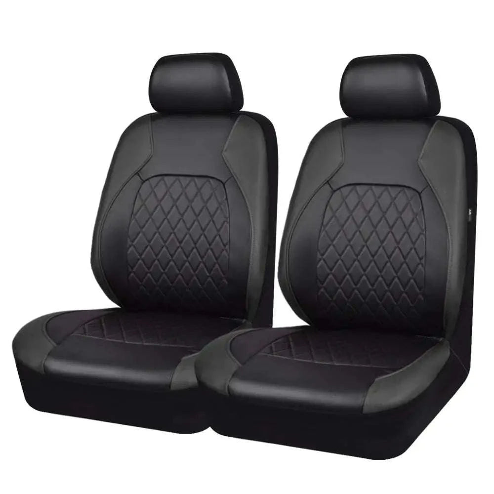 Universal PU Leather Car Seat Cover Set-Black full set