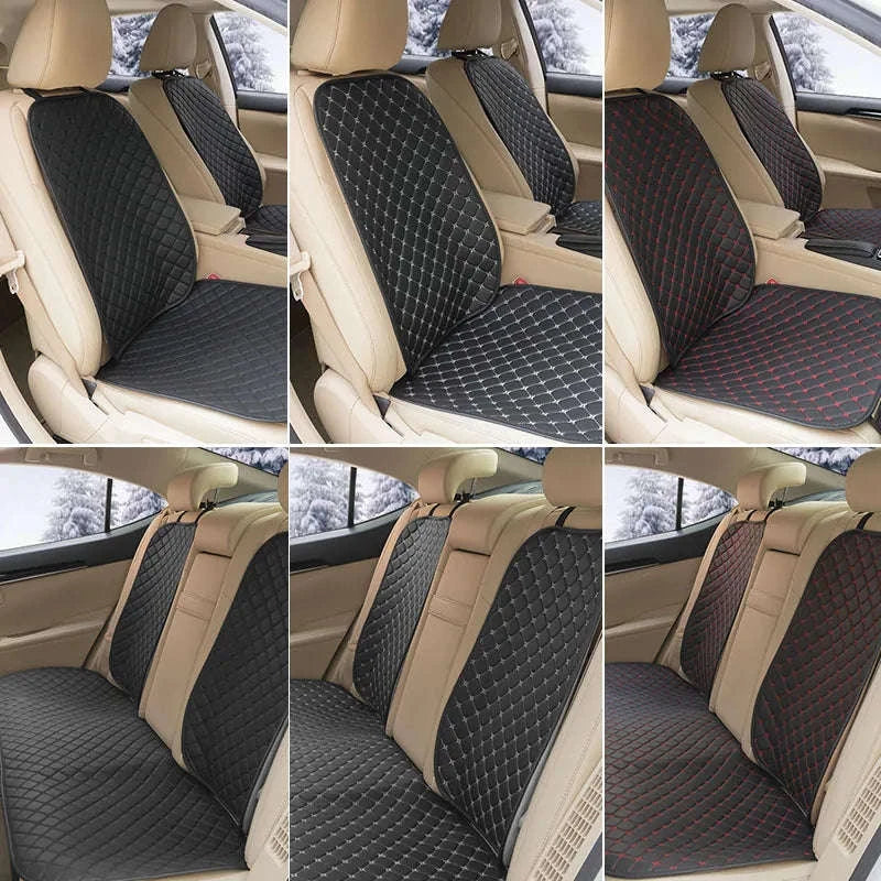 Universal PU Leather Car Seat Cover with Backrest Pad-1pc Front Red line