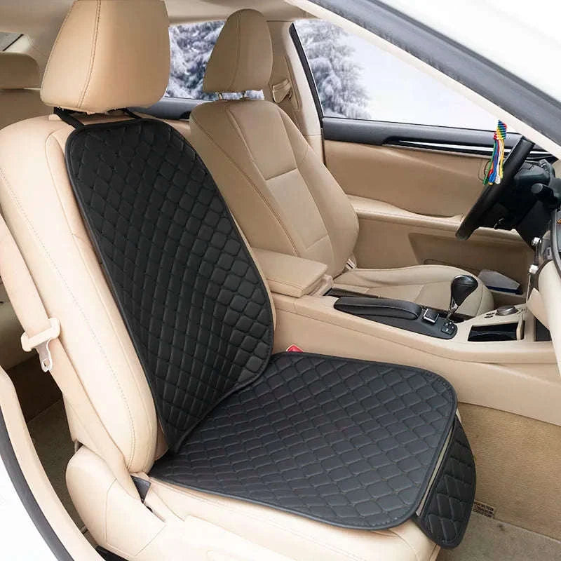 Universal PU Leather Car Seat Cover with Backrest Pad-1pc Front Red line