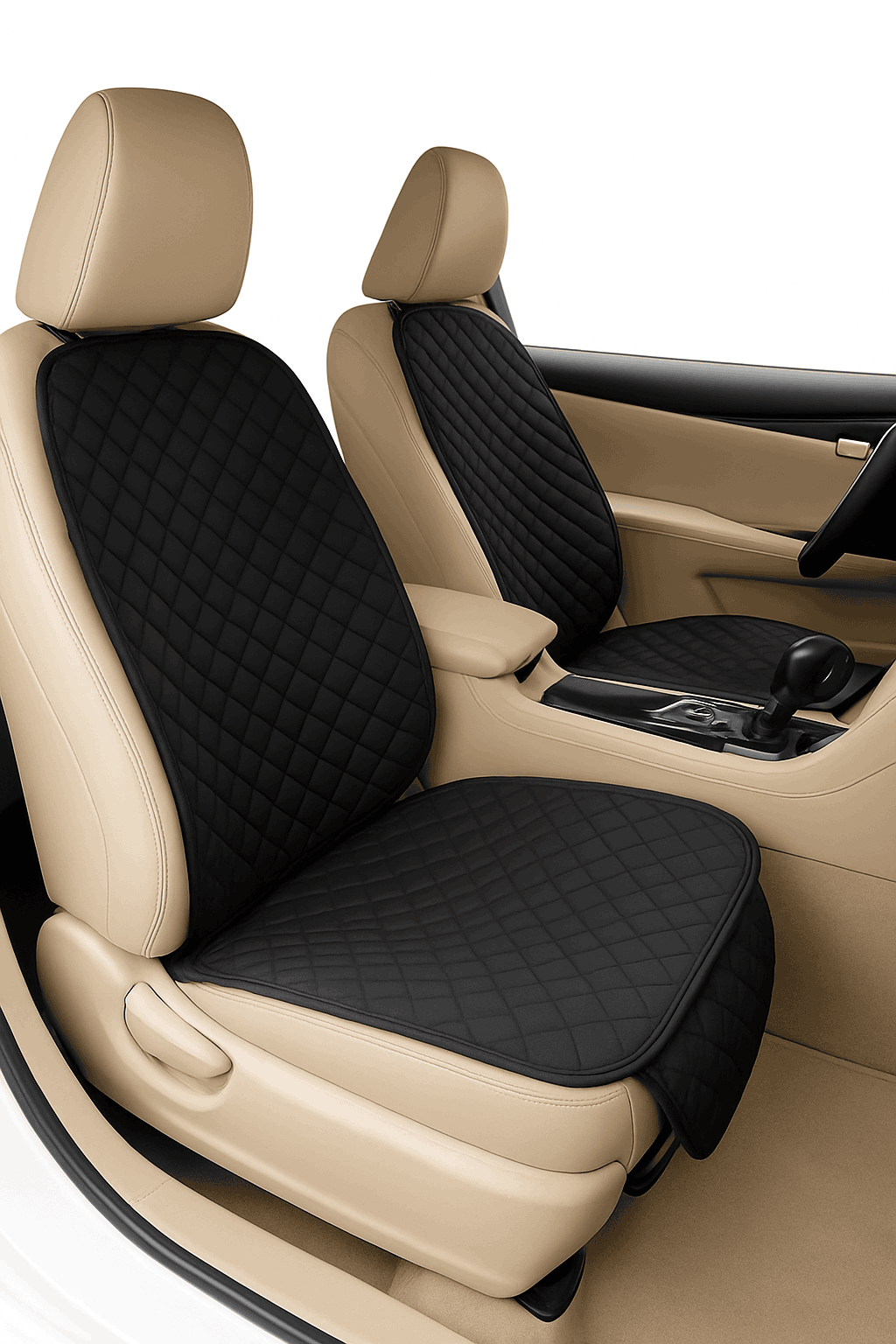 Universal PU Leather Car Seat Cover with Backrest Pad-1pc Front Red line