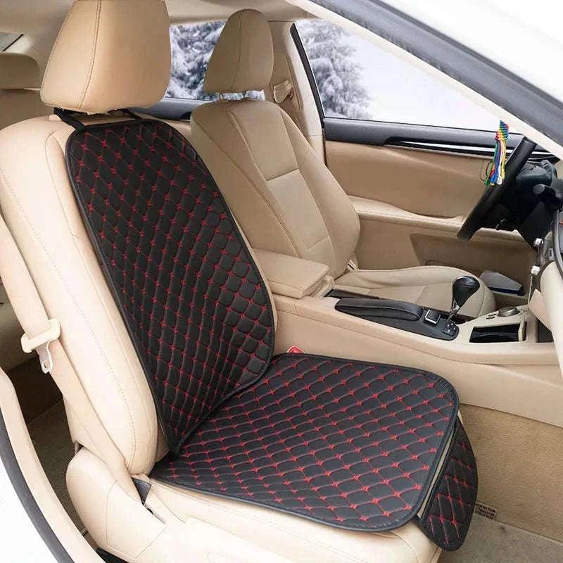 Universal PU Leather Car Seat Cover with Backrest Pad-1pc Front Red line