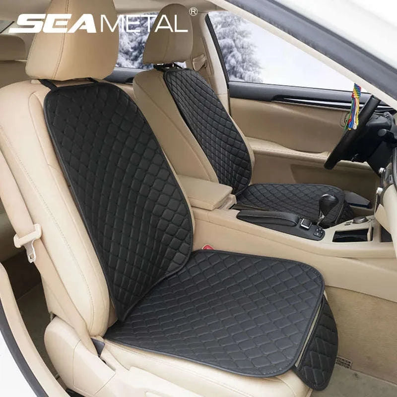 Universal PU Leather Car Seat Cover with Backrest Pad-1pc Front Red line