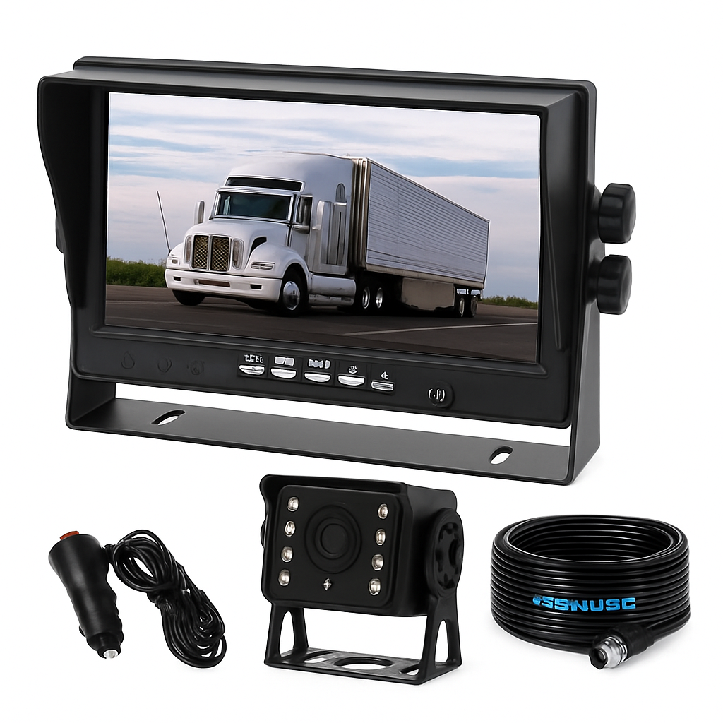 Sistema Telecamera Retrocamera Universale per camion, Visione Notturna Inverse Camera e un Monitor da 7 pollici per Assistenza al Parcheggio