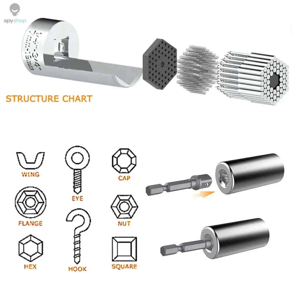 Universal Socket Adapter 7–19mm for Faster Repairs-Universal Socket