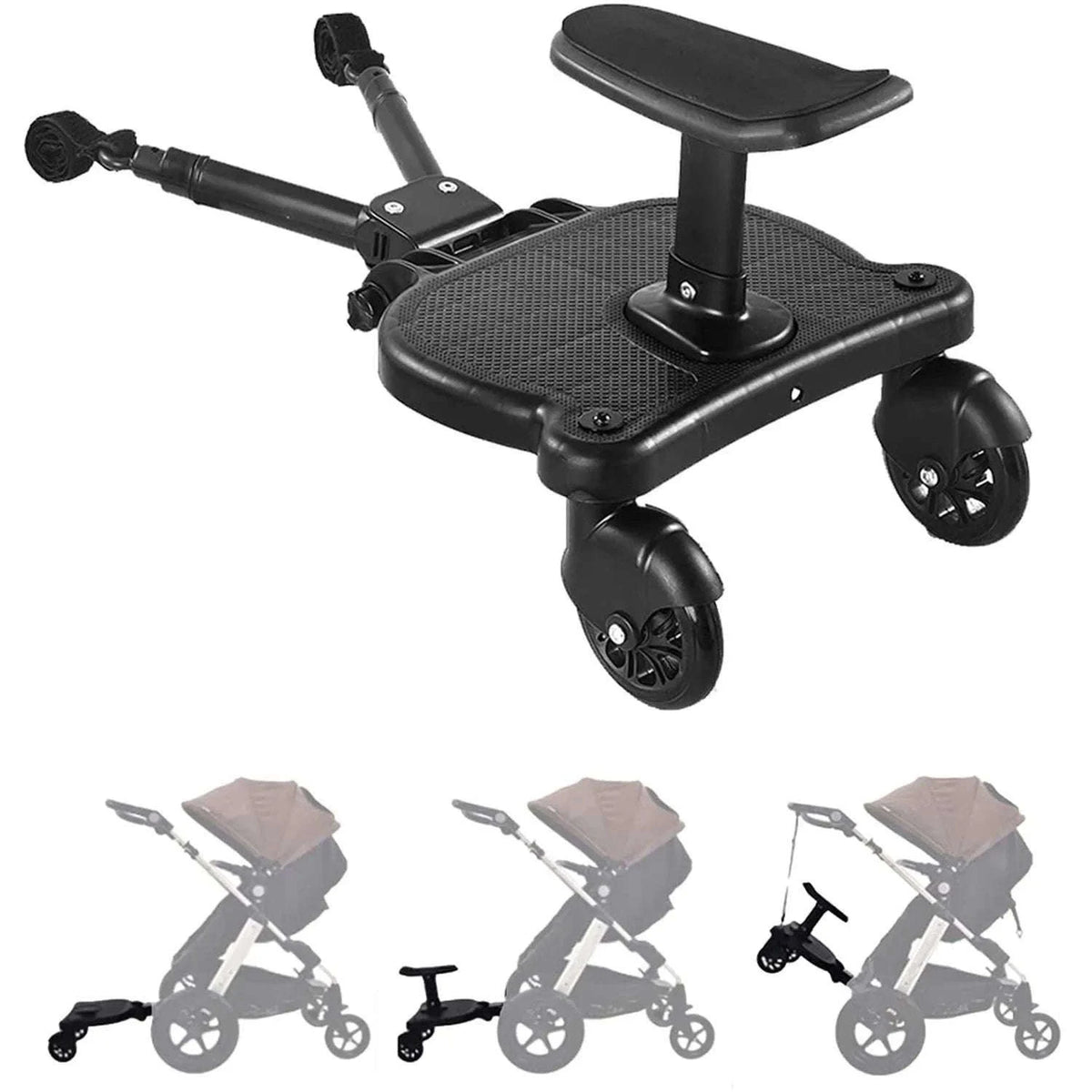 Universal Stroller Ride On Board with Seat for Kids 2–6 Years-black / france
