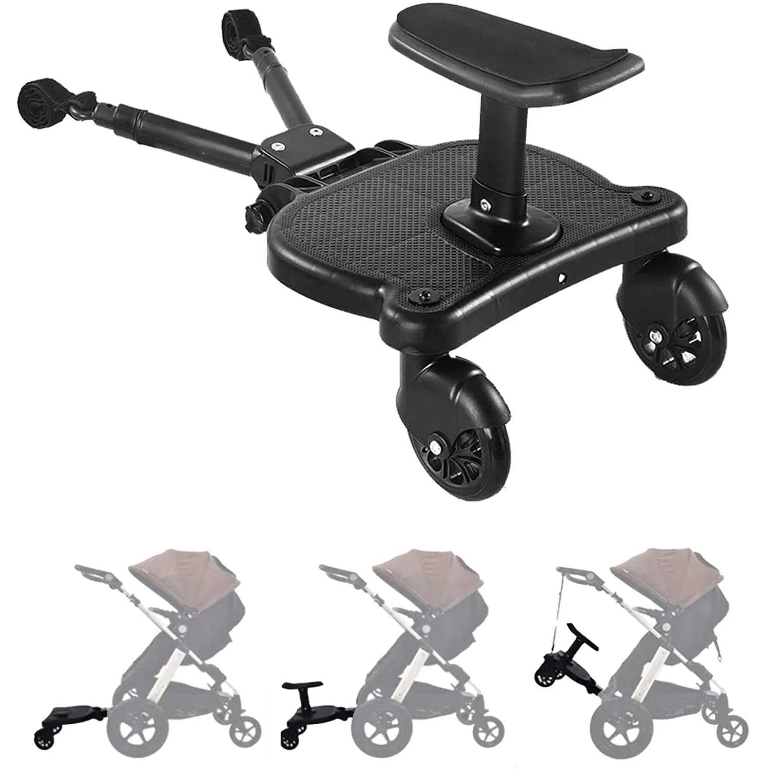Universal Stroller Ride On Board with Seat for Kids 2–6 Years-black / france