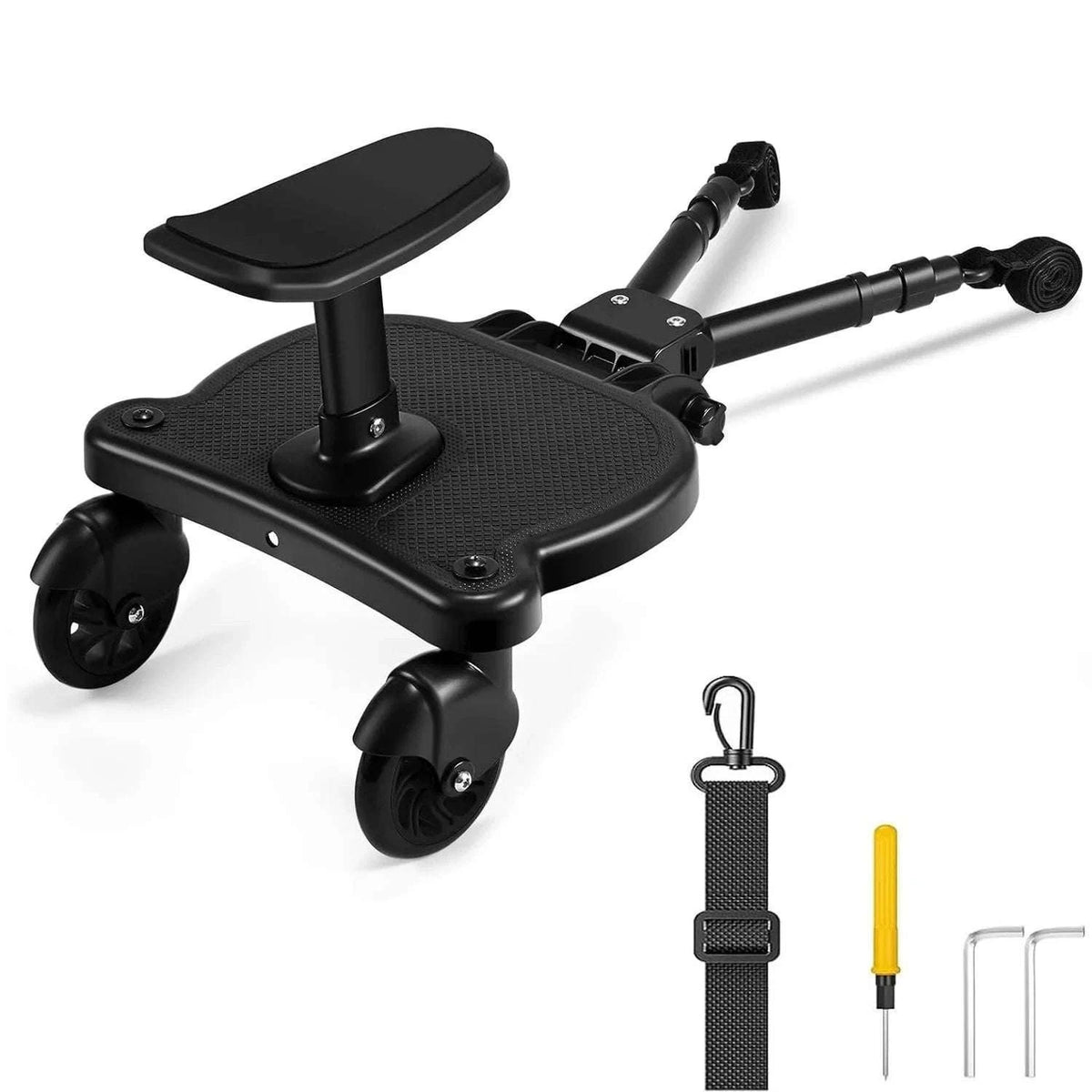 Universal Stroller Ride On Board with Seat for Kids 2–6 Years-black / france