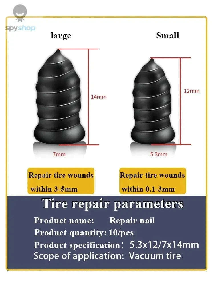 Universal Tire Repair Rubber Nail Set for Quick Puncture Fixes-5S5L Mix