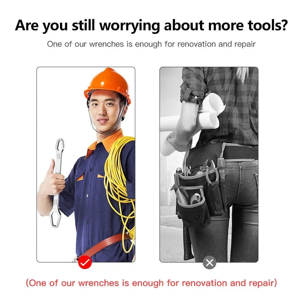 Universal Torx Wrench – Self‑Tightening Adjustable Dual‑Head Tool-160mm 8-22mm