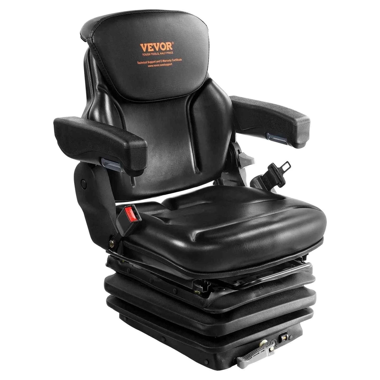 Universal Tractor Seat Suspension Fold Down Forklift Seat with Adjustable Back and 3-Level Shock Absorption-F Type / United States