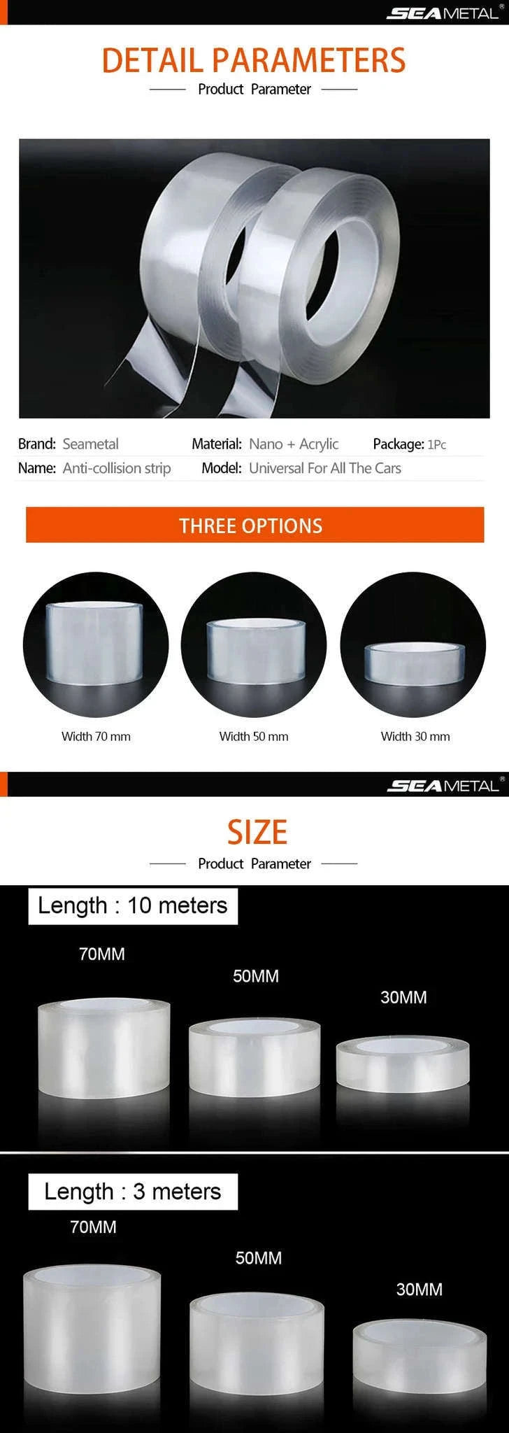 Universal Transparent Car Door Edge Protector Film-Carbon fiber 30mm / 3m