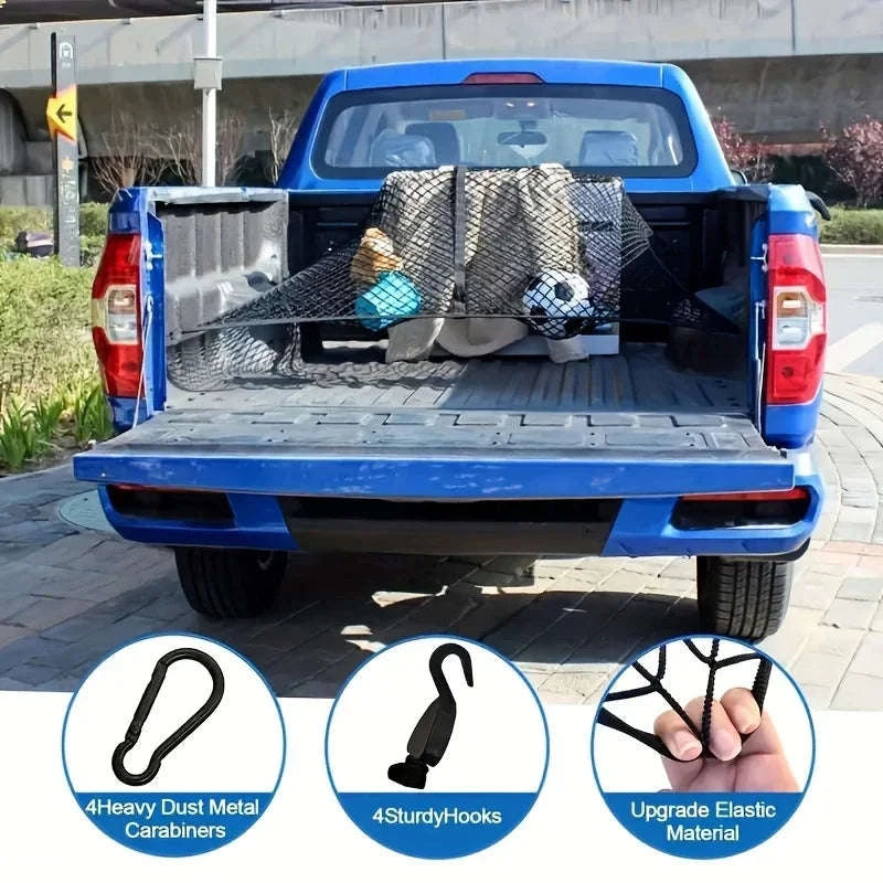 Universal Truck Bed Elastic Cargo Mesh Organizer-80X60cm / Single layer